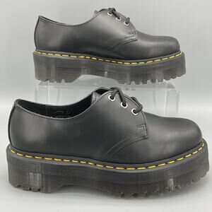 NEW Dr. Martens Women 1461 Quad Bex Smooth Leather Platform Oxfords Black Size 8